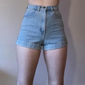 American Apparel light blue Jean shorts size 26